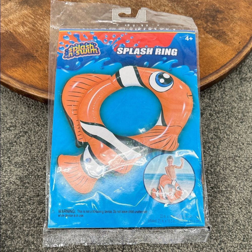 Splash N Swim Orange Fish Splash Ring Pool Toy Floatie 4+